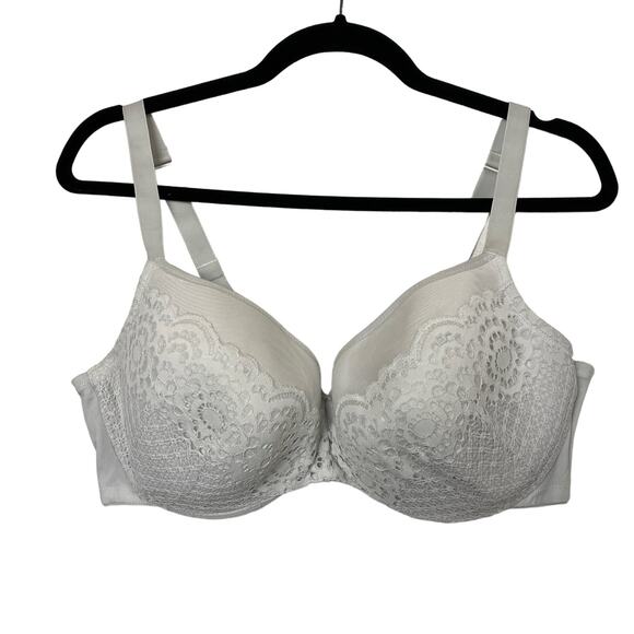 Cacique White Lace Smooth Balconette Underwire Bra 40DD - Picture 1 of 5